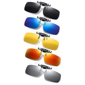 5 Pack Clip on Flip up Polarized Lens For Prescription Glasses, 100%